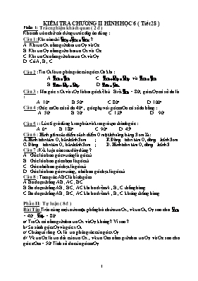 Kiểm tra chương II - Hình học 6